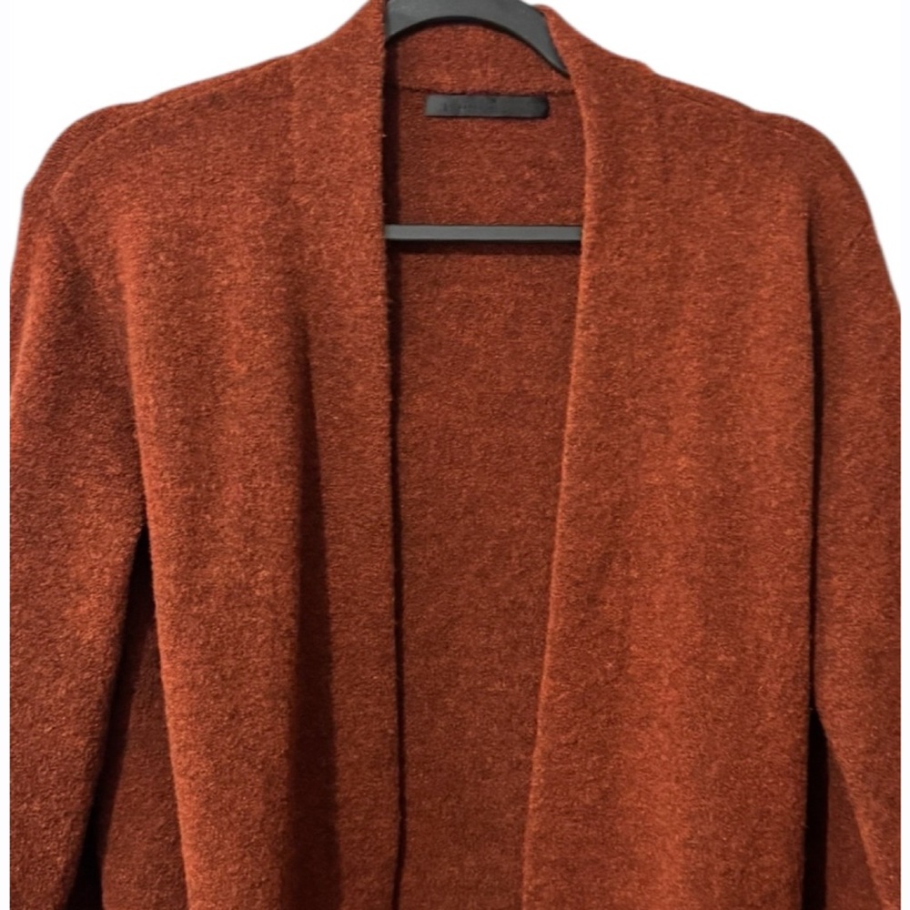 Jenni Kayne Cardigan XS Rust Brown Wool Yak Blend Open Front Duster Sweater - Picture 3 of 7